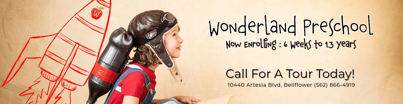 Wonderland Preschool - Now Enrolling Banner